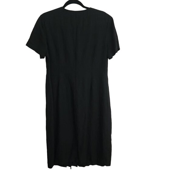 Orvis Black Linen Button Front V Neck Maxi Dress Size 16p - Picture 5 of 7